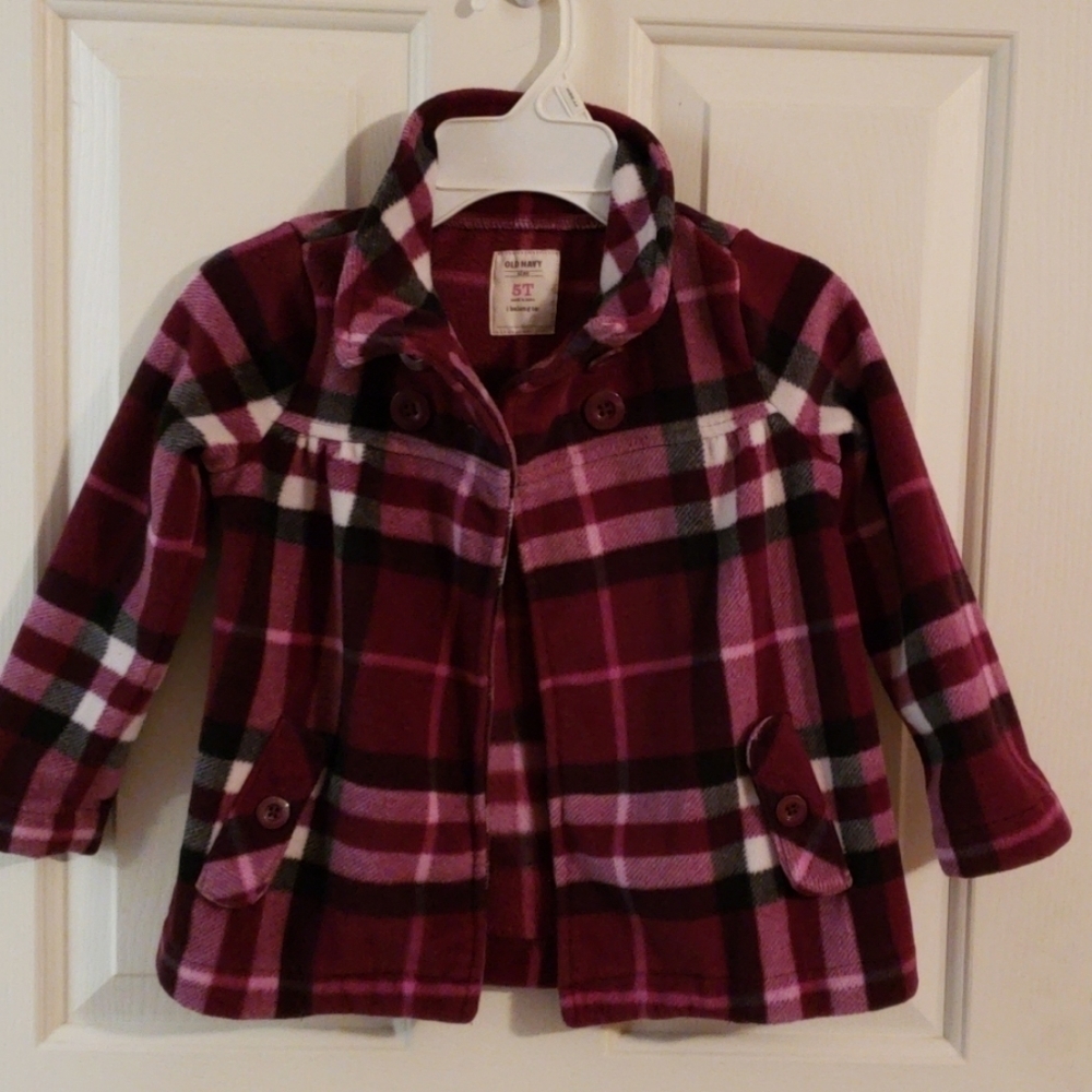 𝅺old Navy Plaid Fleece Jacket